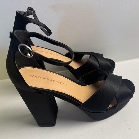 Who What Wear Black Strappy Heels Size 6 1/2 - Picture 10 of 10